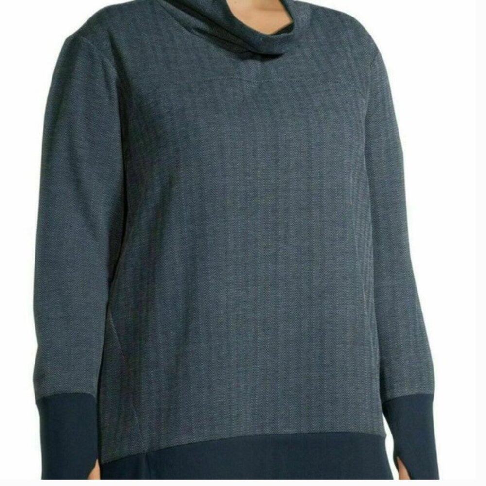 Avia Cowl Neck Herringbone Pullover